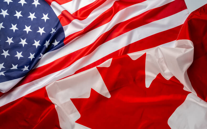 Canada and United States flags