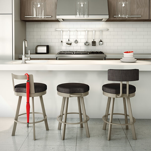 Monochromatic Kitchen with Splash of Color