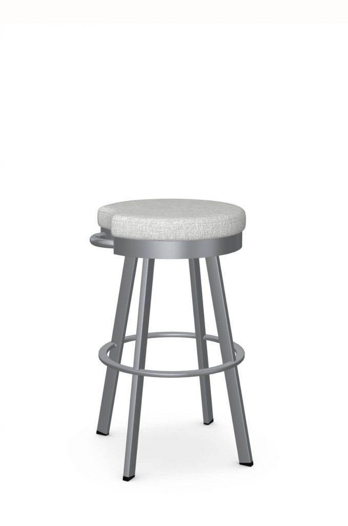 Amisco's Bryce Modern Backless Swivel Bar Stool with Handle in Gray