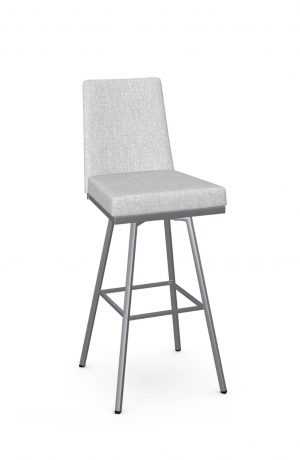 Amisco's Linea Modern Swivel Gray Bar Stool with Back