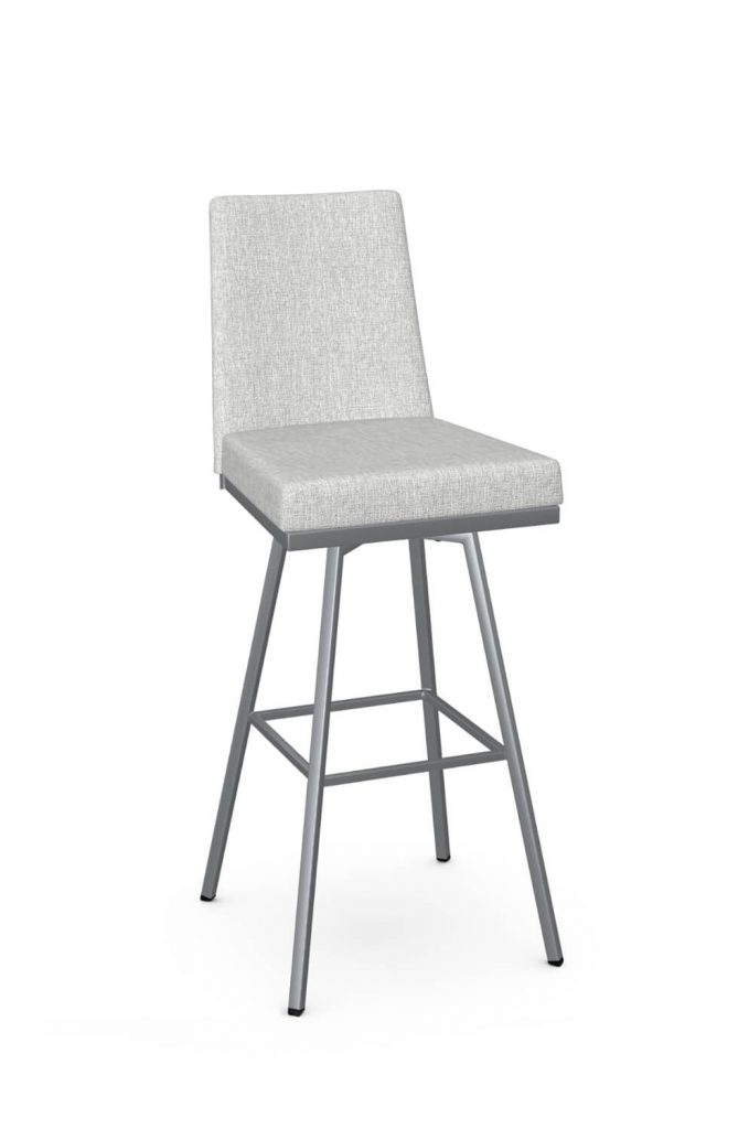 Amisco's Linea Modern Swivel Gray Bar Stool with Back