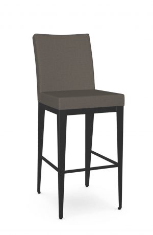 Amisco's Pablo Black and Brown Modern Bar Stool with Back