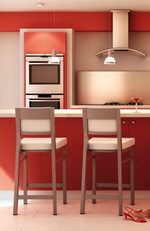 Amisco Payton Non-Swivel Stool in Modern Kitchen