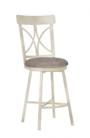 Wesley Allen's Camarillo Traditional Bar Stool with X Back in Ivory