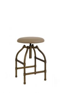 Wesley Allen's Dodge Industrial Backless Adjustable Bar Stool with Round Seat