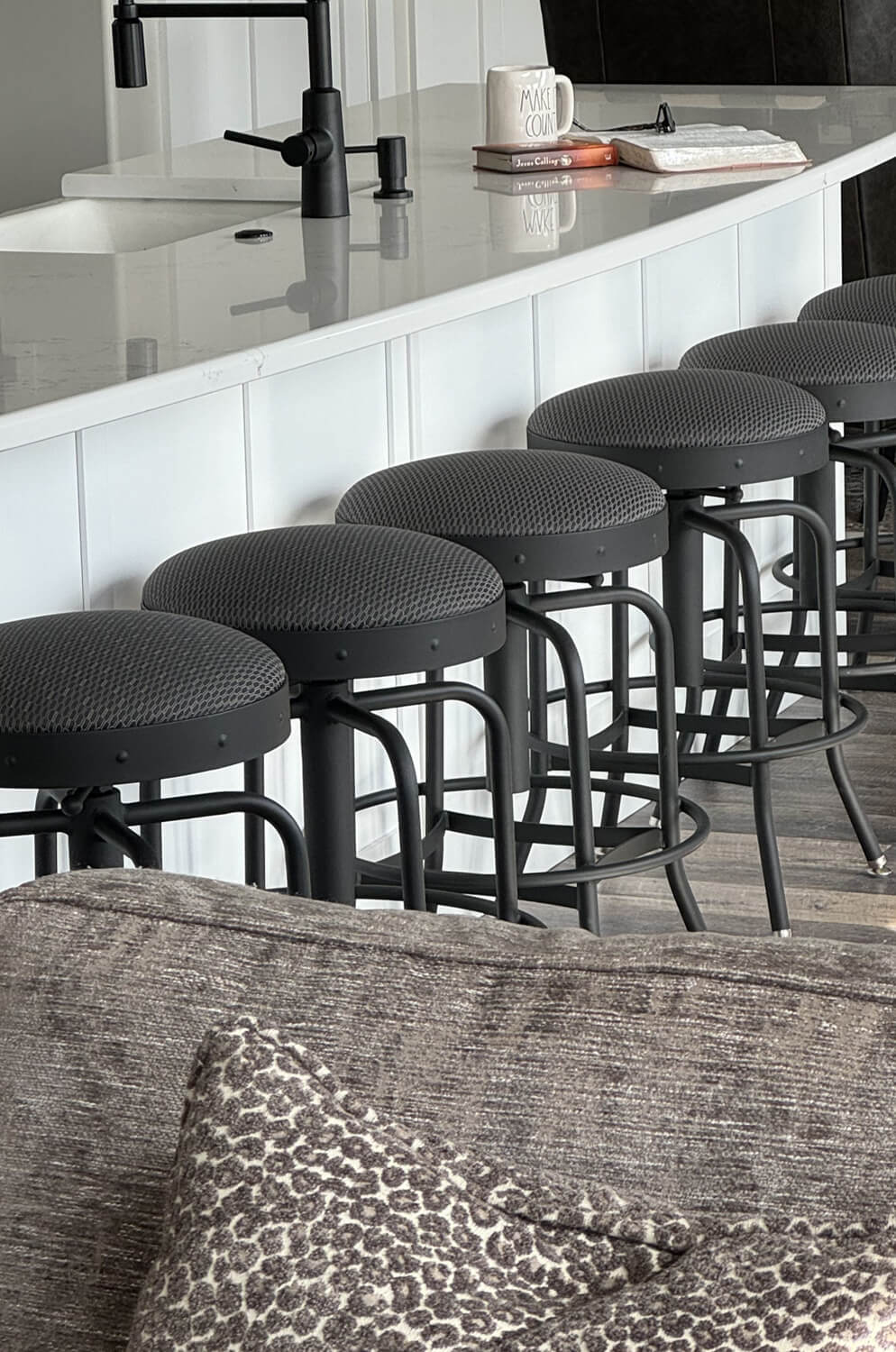 Holland's #910 Backless Adjustable Bar Stools in Customer's Modern Kitchen