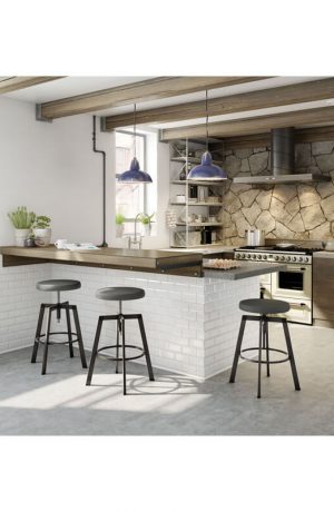 Amisco Architect Adjustable Stool in Modern Industrial Kitchen