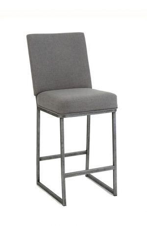 Wesley Allen's Marbury Upholstered Metal Bar Stool with Sled Base