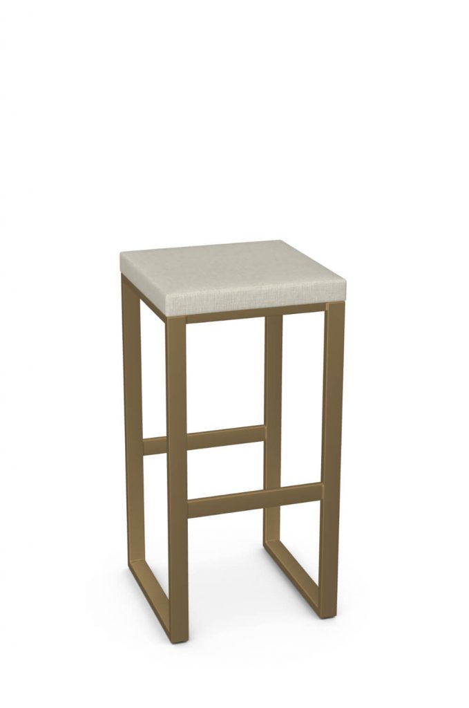 Amisco's Aaron Modern Backless Gold Square Backless Stool