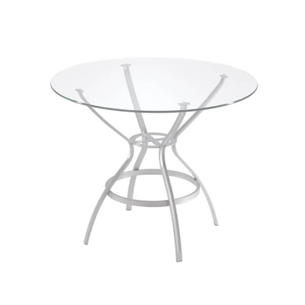 Round glass dining table