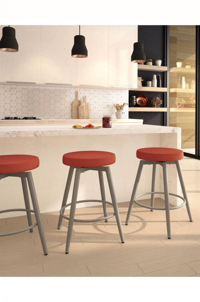 Amisco's Nox Nordic-Style Backless Swivel Stool