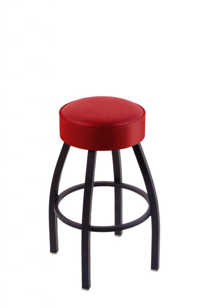 C8B1 Classic Series Backless Swivel Stool with Red Seat Cushion