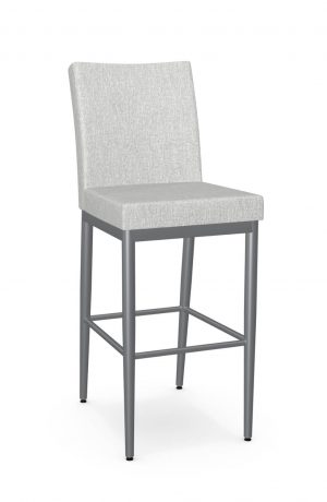 Amisco's Melrose Modern Gray Upholstered Bar Stool with Back