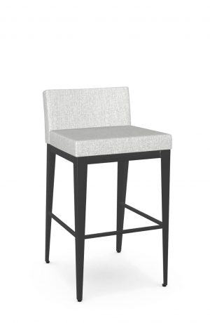 Amisco's Ethan XL Black Modern Bar Stool with Gray Seat and Back