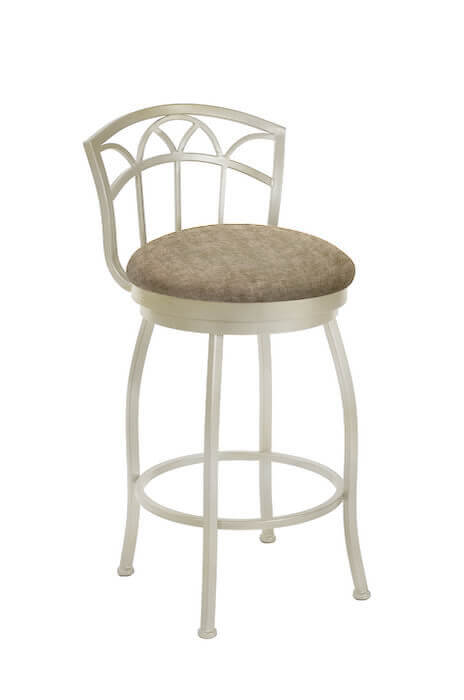 Wesley Allen's Fresno Classic Bar Stool with Low Back in Ivory and Brown