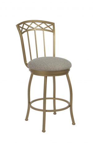 Wesley Allen's Pittsburg Swivel Metal Bar Stool with Slat Back in Gold