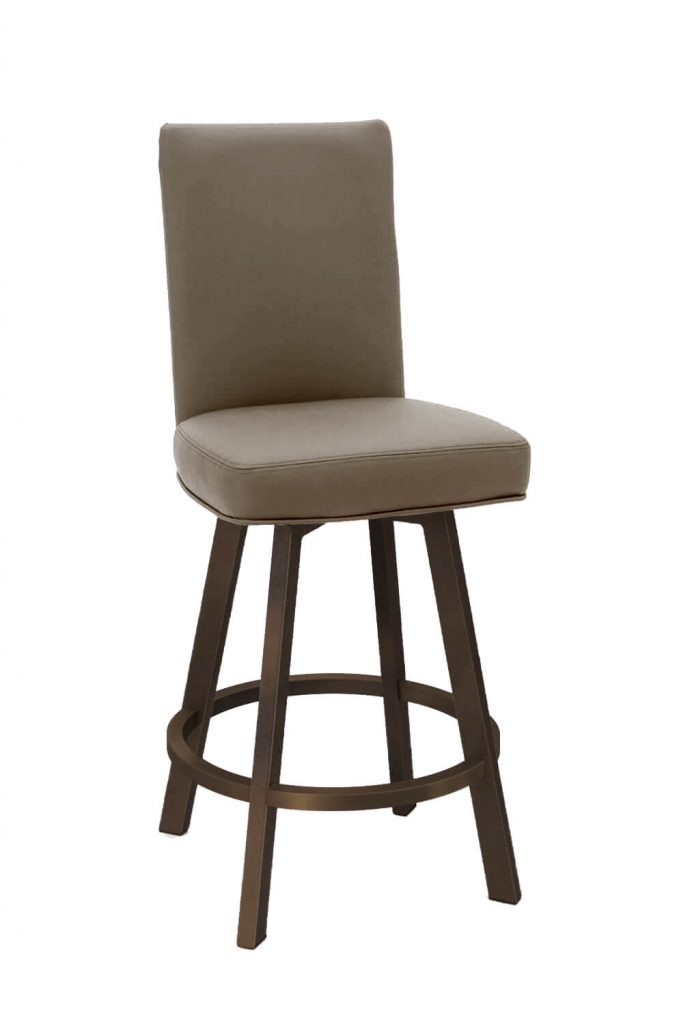 Wesley Allen's Jackson Modern Brown Swivel Bar Stool with Back