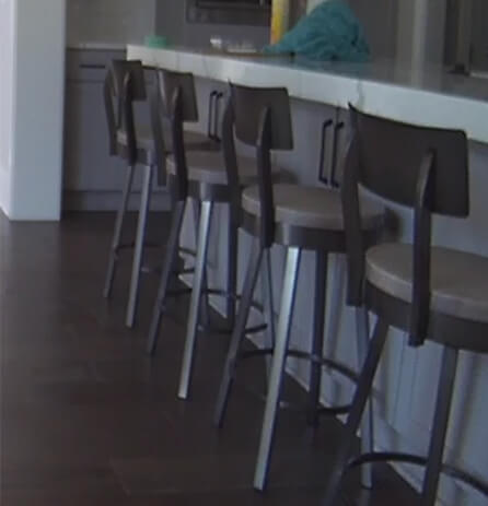 Amisco's Lauren Swivel Kitchen Counter Stools in Transitional Kitchen