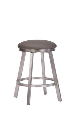 Wesley Allen's Edmonton Backless Stainless Swivel Bar Stool