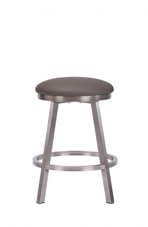 Wesley Allen's Edmonton Backless Stainless Swivel Bar Stool - Side View