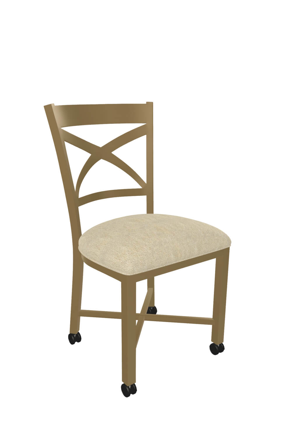 Wesley Allen's Edmonton Gold Dining Caster Chair with X Back