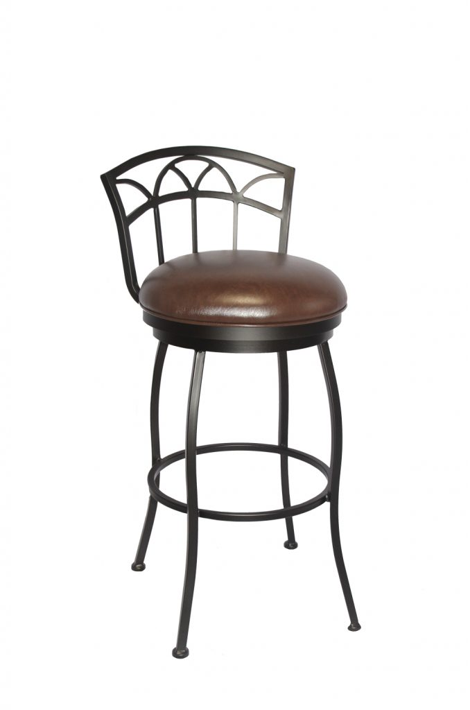 Callee's Fairview Traditional Brown Swivel Bar Stool with Low Back and Round Brown Vinyl Cushion