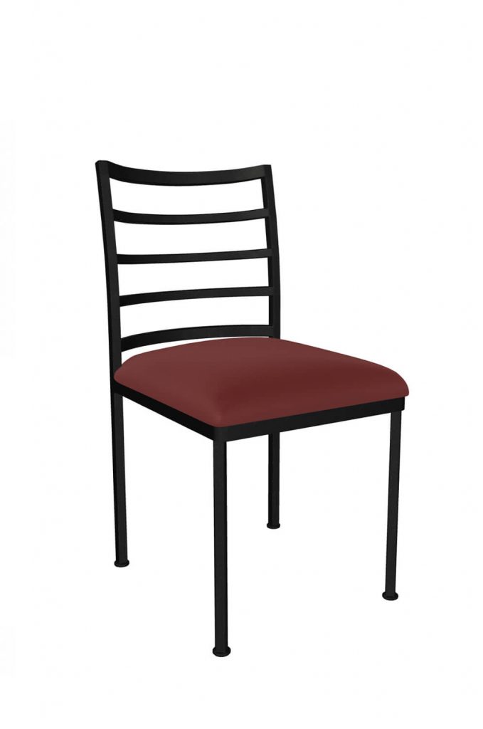 Wesley Allen's Benton Black Dining Chair with Red Seat Cushion