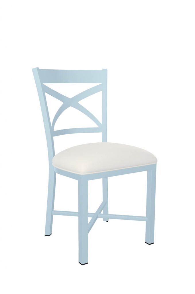 Wesley Allen's Edmonton Blue and White Farmhouse Dining Chair with X Back