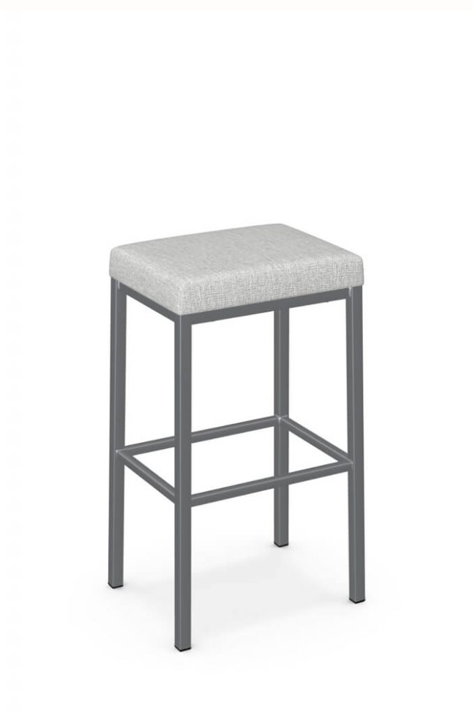 Amisco's Bradley Modern Narrow Backless Bar Stool in Gray