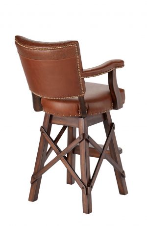 Darafeev's El Dorado II Upholstered Swivel Bar Stool with Multiple Upholsteries on Back Cushion - View of Back