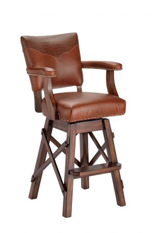 Darafeev's El Dorado II Upholstered Swivel Bar Stool with Multiple Upholsteries on Back Cushion