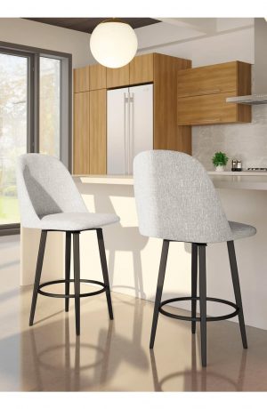 Amisco's Zahra Modern Swivel Bar Stool with Back in Ultra Modern Kitchen