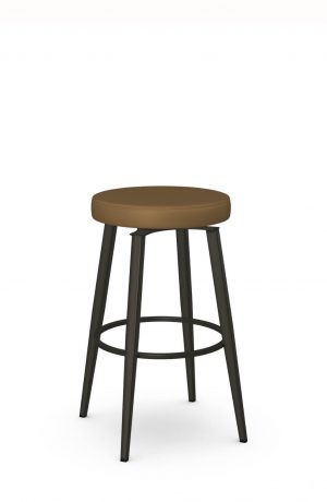 Amisco's Zip Backless Swivel Bar Stool in Brown