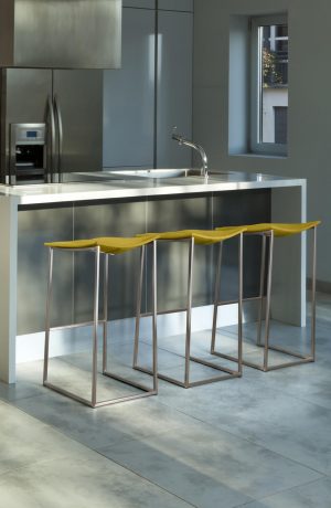 Trica's Bocca Modern Backless Barstools in Modern Kitchen