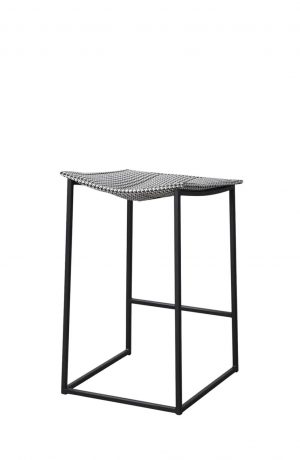 Trica's Bocca Modern Black and White Backless Bar Stool