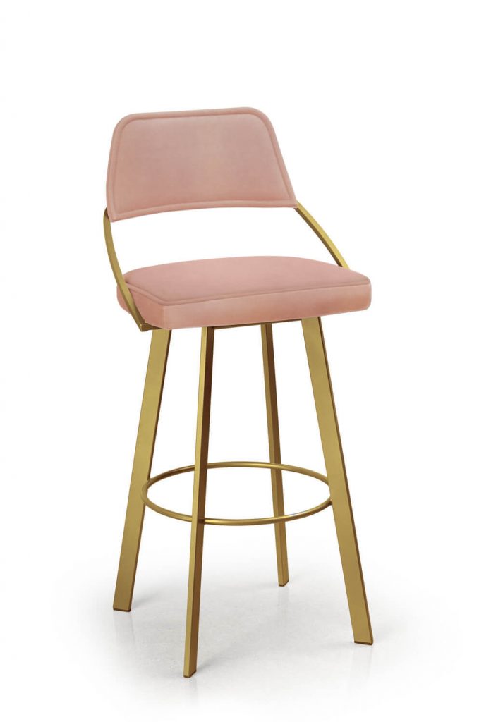 Trica's Wish Gold and Pink Swivel Bar Stool