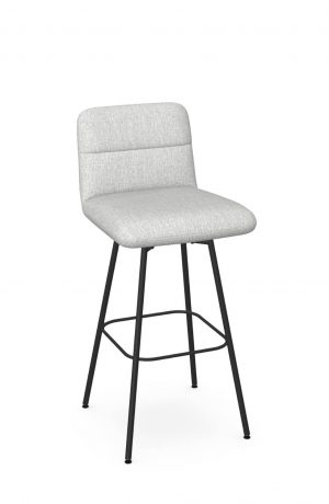 Amisco's Niles Black Modern Swivel Bar Stool with Back