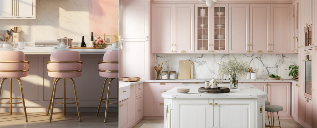 Pink and Gold Home Decor for Kitchens