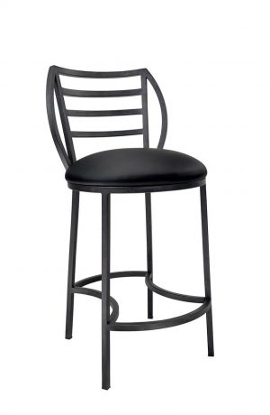 Wesley Allen's Quinn Modern Black Bar Stool with Ladder Back Design