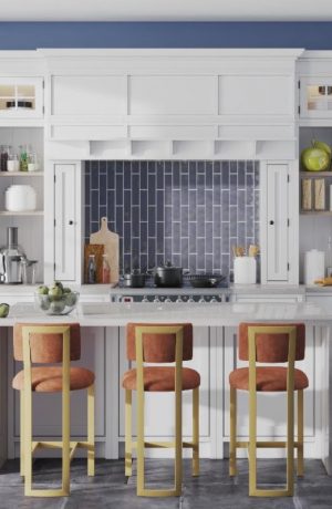 Wesley Allen's Nara Modern Bar Stools in Kitchen