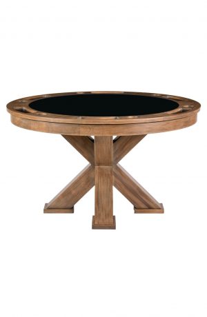 Darafeev's Duke Modern Wood Round Convertible Poker Table with Black Color Felt