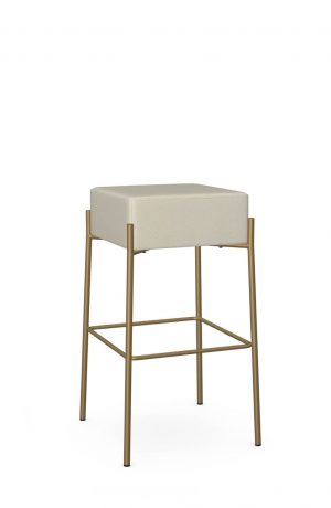 Amisco's Otis Modern Backless Bar Stool in Gold Metal