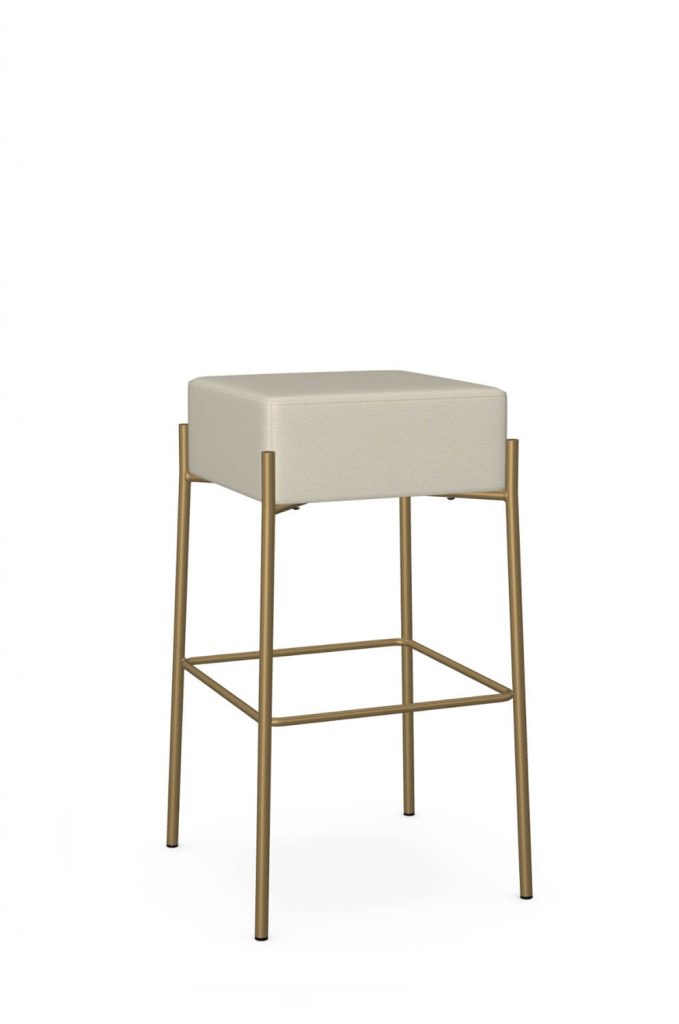 Amisco's Otis Modern Backless Bar Stool in Gold Metal