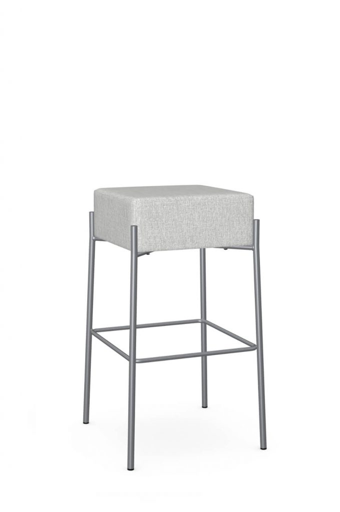 Amisco's Otis Modern Silver Backless Bar Stool in Gray