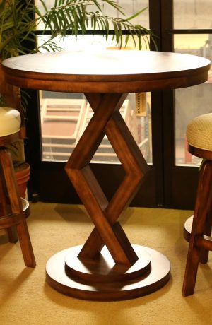 Darafeev's Bishop Maple Wood Modern Pub Table with Diamond Shape in Base