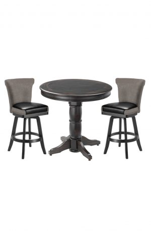 Darafeev's Dara Wood Pub Set with Round Table and Swivel Bar Stools