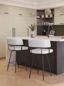 Amisco's Kitchen Design with Enya Swivel Bar Stools