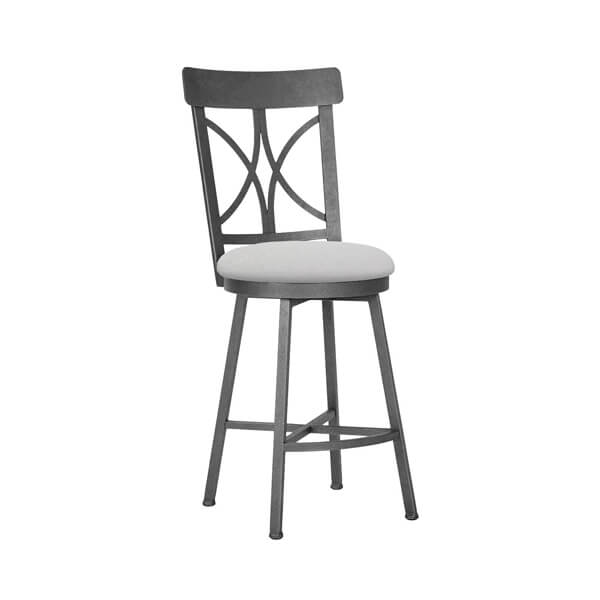 Gray farmhouse swivel bar stool