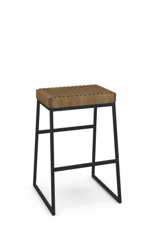 Amisco's Bryan Scandinavian Modern Backless Bar Stool with Danish Cord Seat Cushion