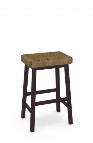 Amisco's Tyler Farmhouse Backless Metal Bar Stool with Danish Cord